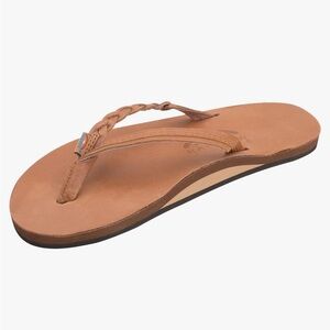 Rainbow Tan Leather Sandals Minimalist Design